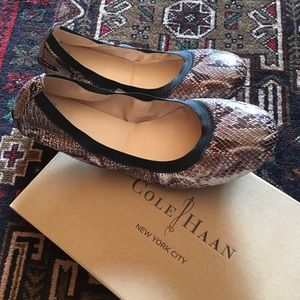 NIB Cole Haan Snake Skin Ballet Flats